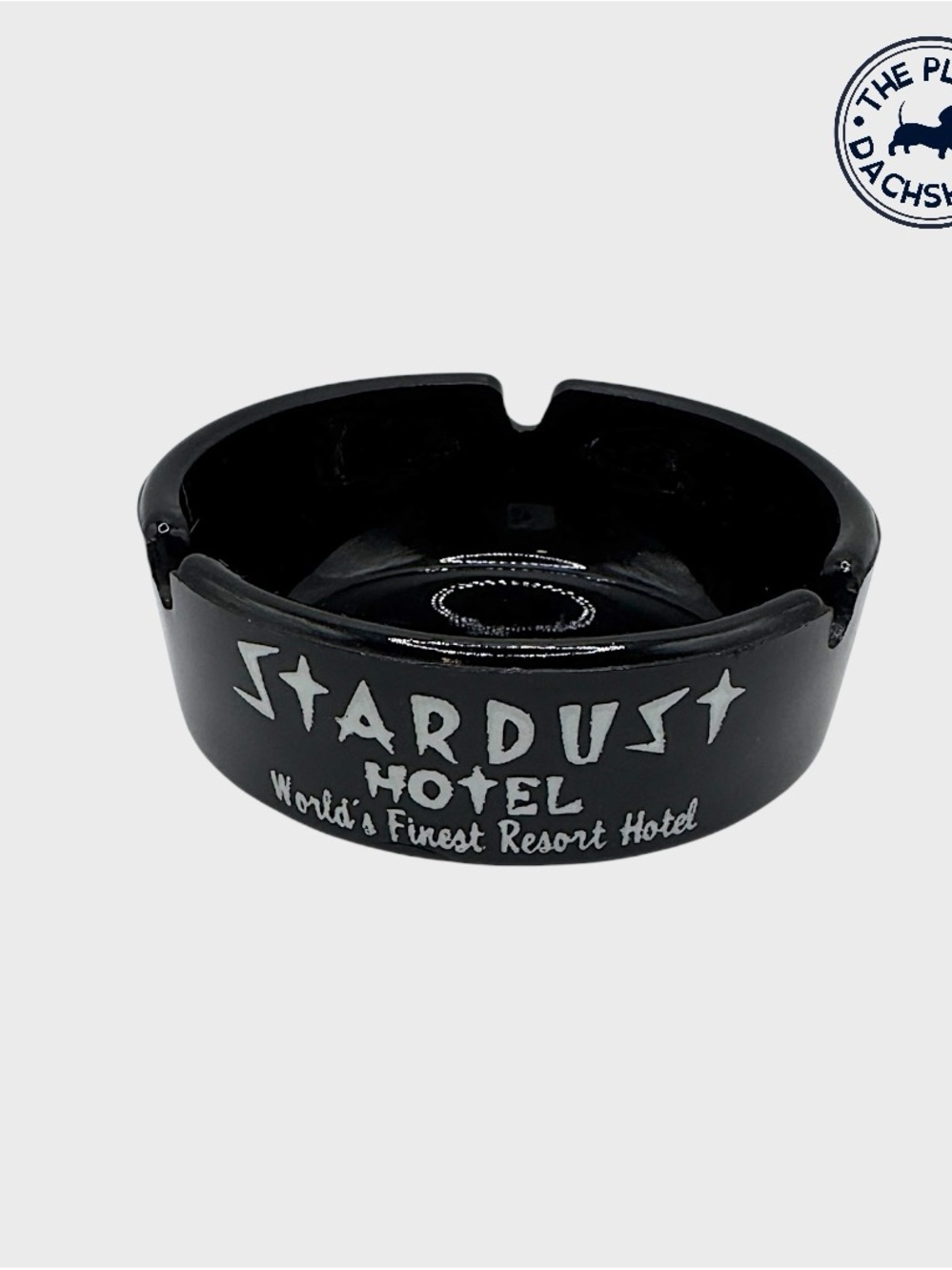 Vintage Vegas Stardust Hotel Black Ceramic Ashtray